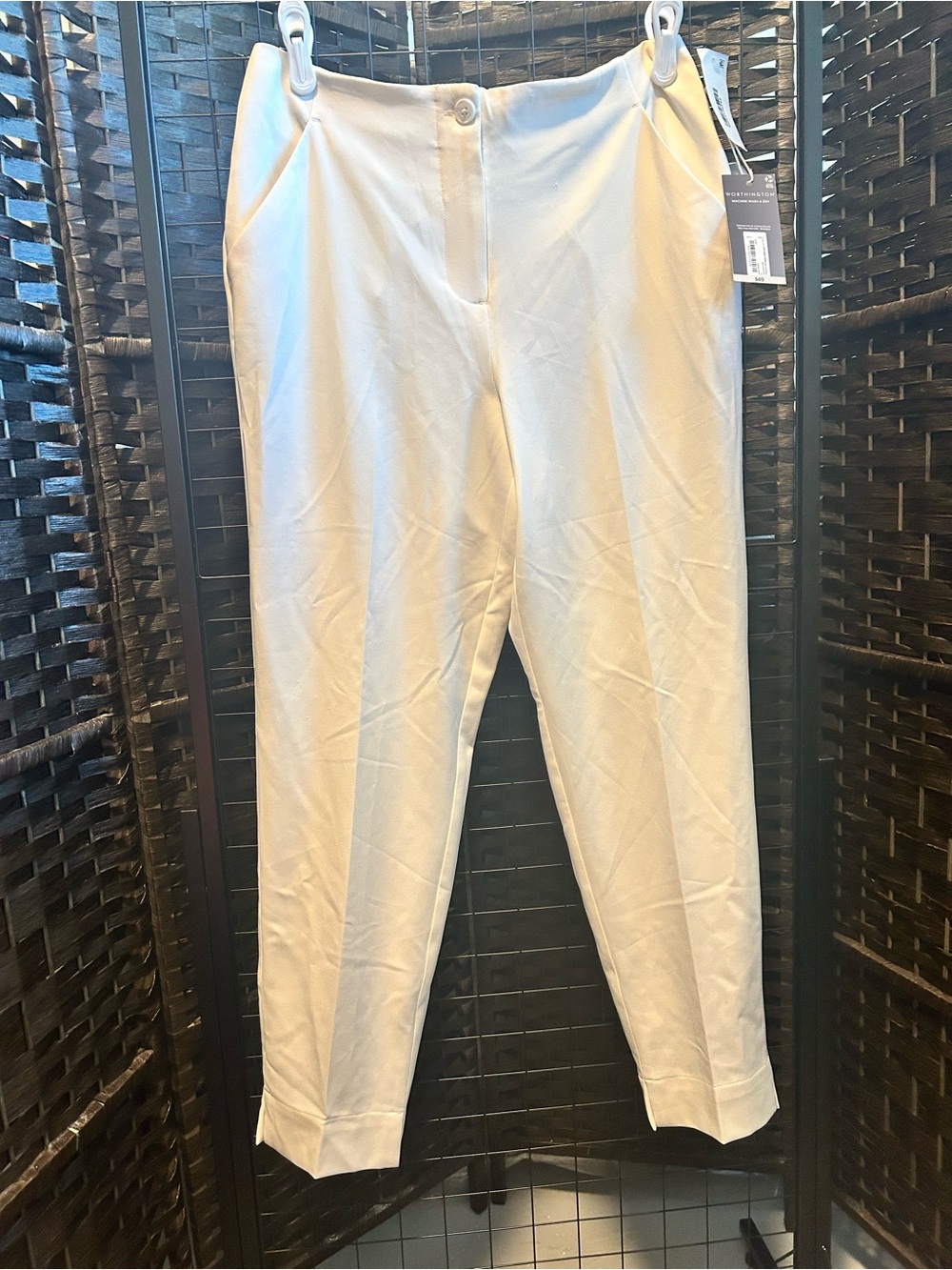 women’s Worthington ivory slim ankle high-rise business pants size 8